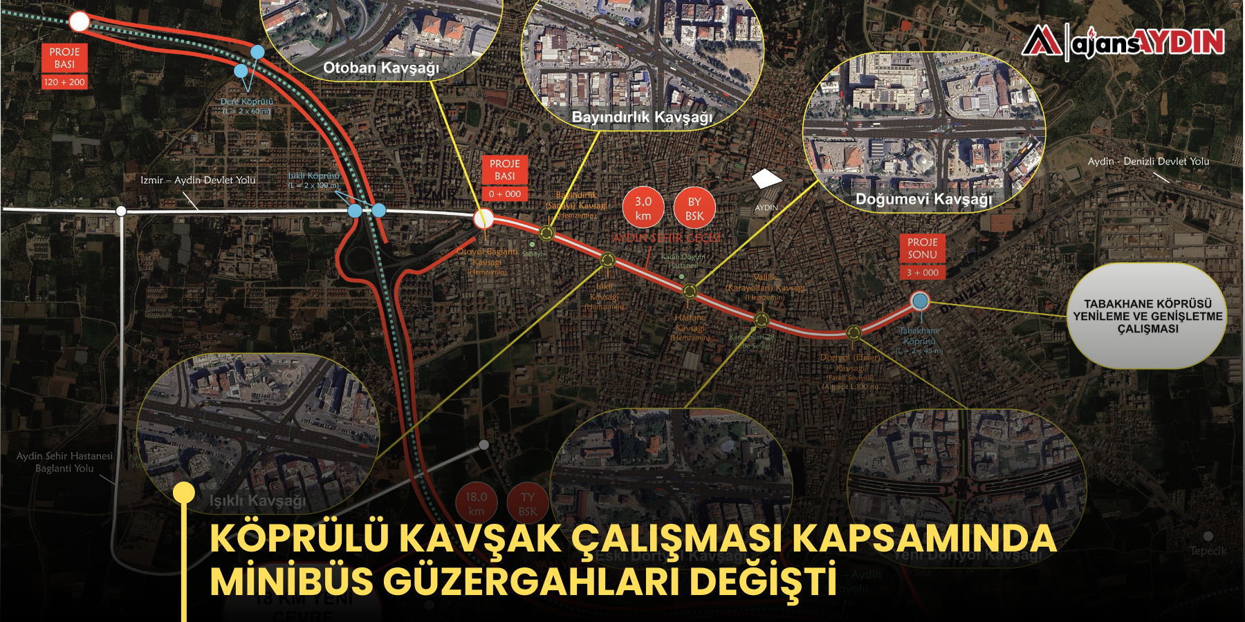 Köprülü kavşak çalışması kapsamında minibüs güzergahları değişti