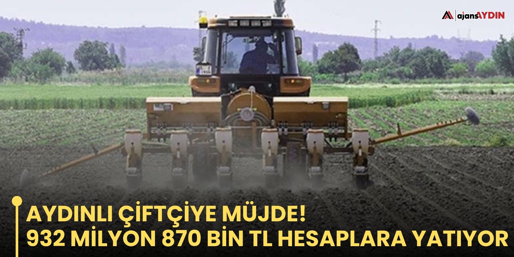 Aydınlı çiftçiye müjde! 932 milyon 870 bin TL hesaplara yatıyor