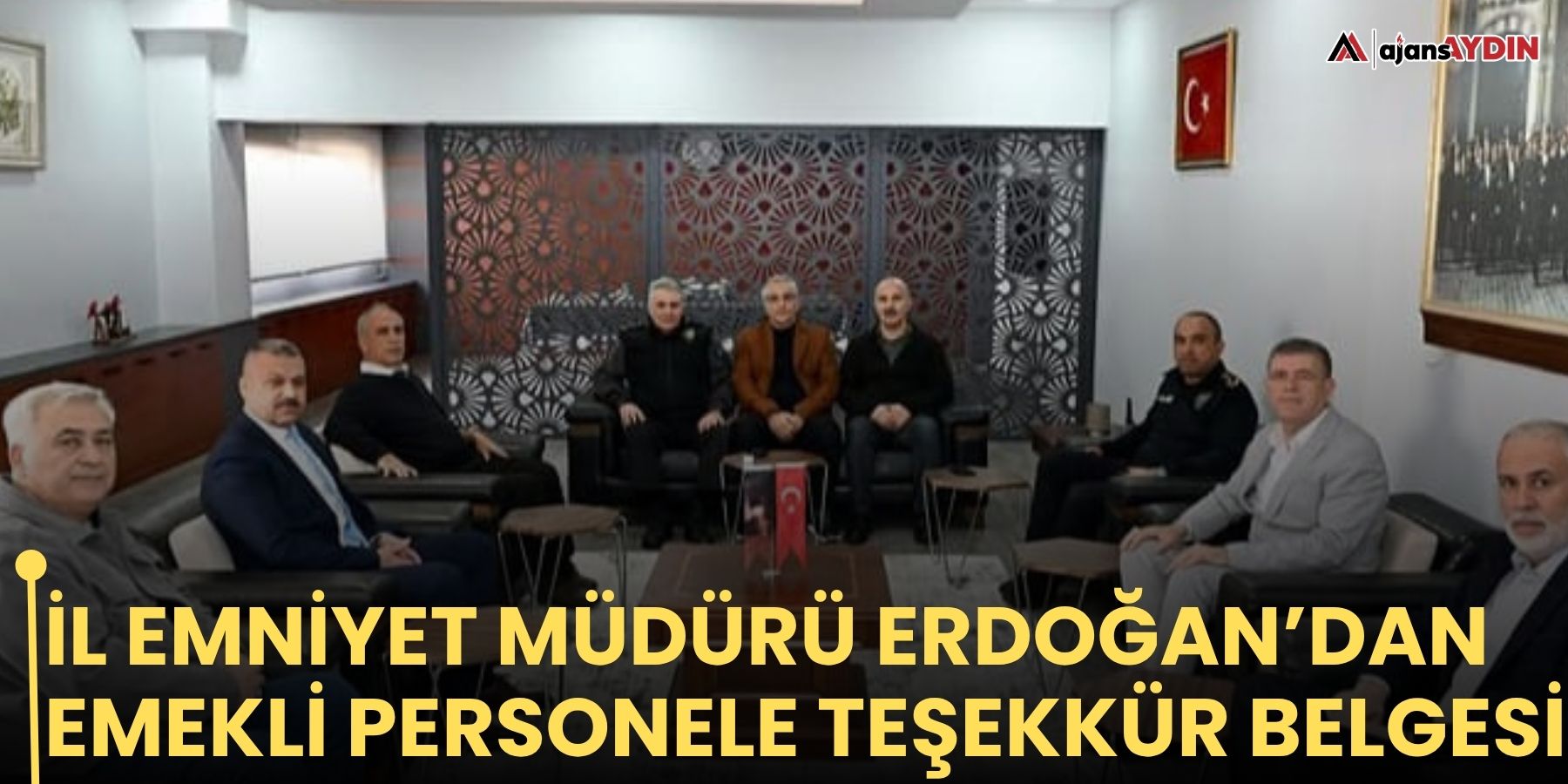 İl Emniyet Müdürü Erdoğan’dan Emekli Personele Teşekkür Belgesi