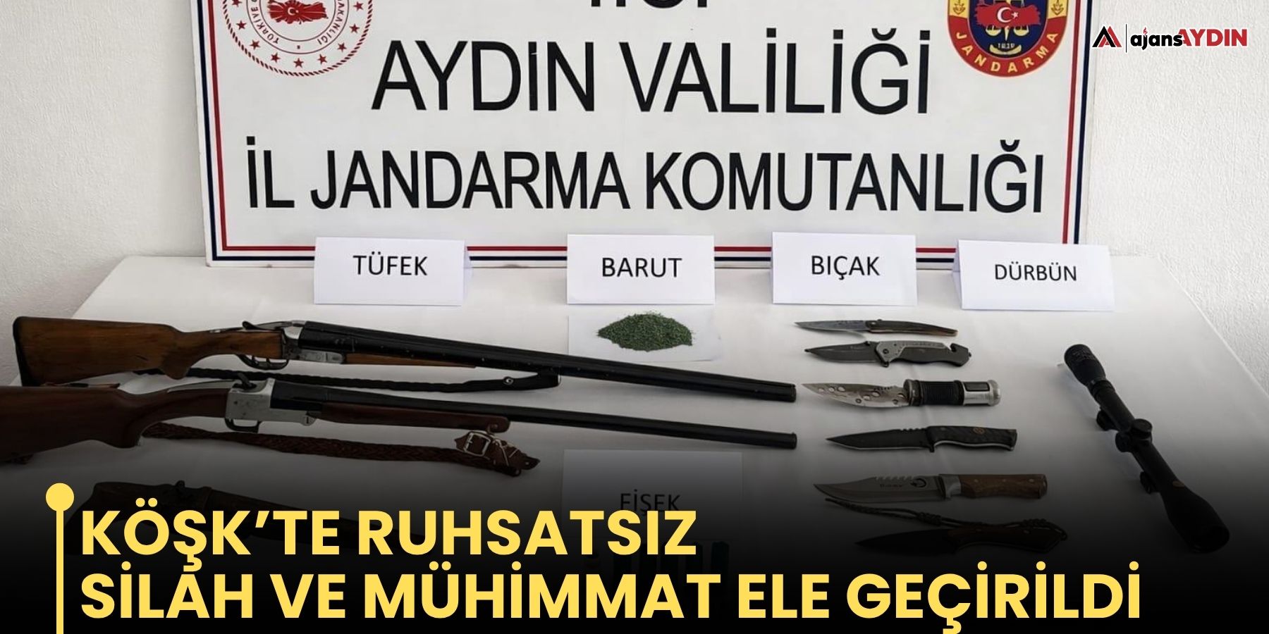 Köşk’te ruhsatsız silah ve mühimmat ele geçirildi
