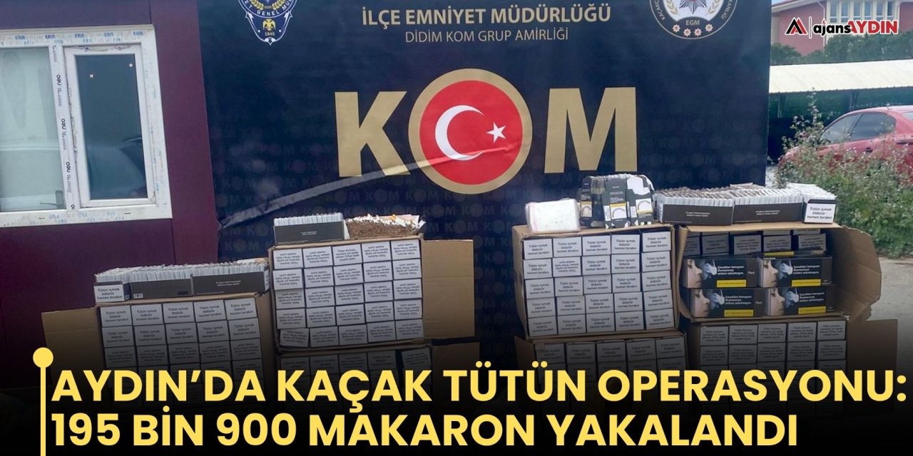 Aydın’da kaçak tütün operasyonu: 195 bin 900 makaron yakalandı