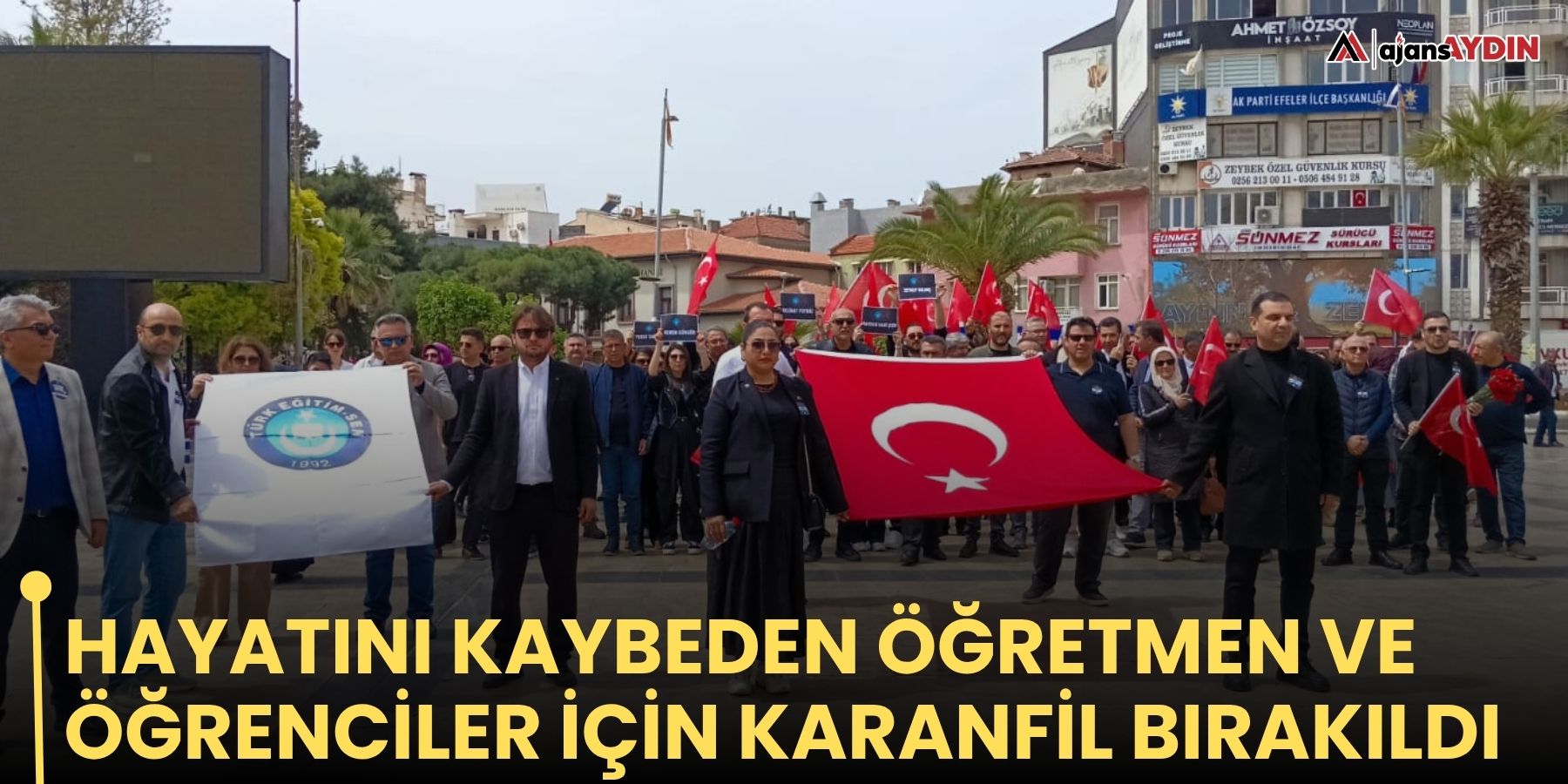 Hayatını kaybeden öğretmen ve öğrenciler için karanfil bırakıldı