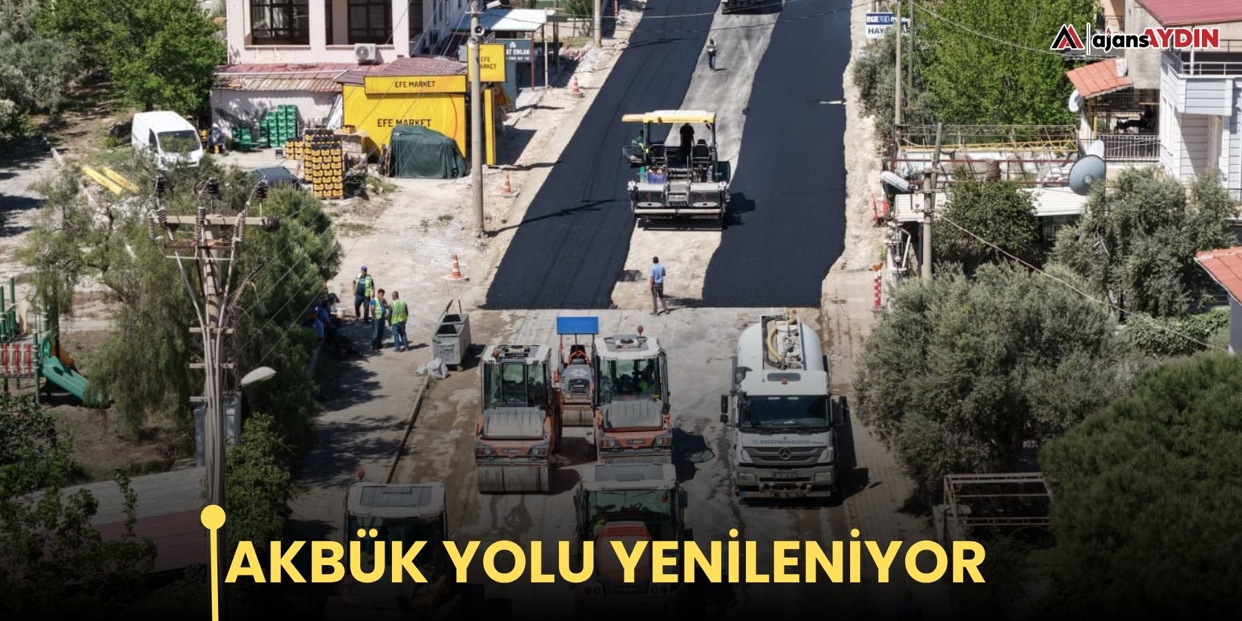 Akbük yolu yenileniyor