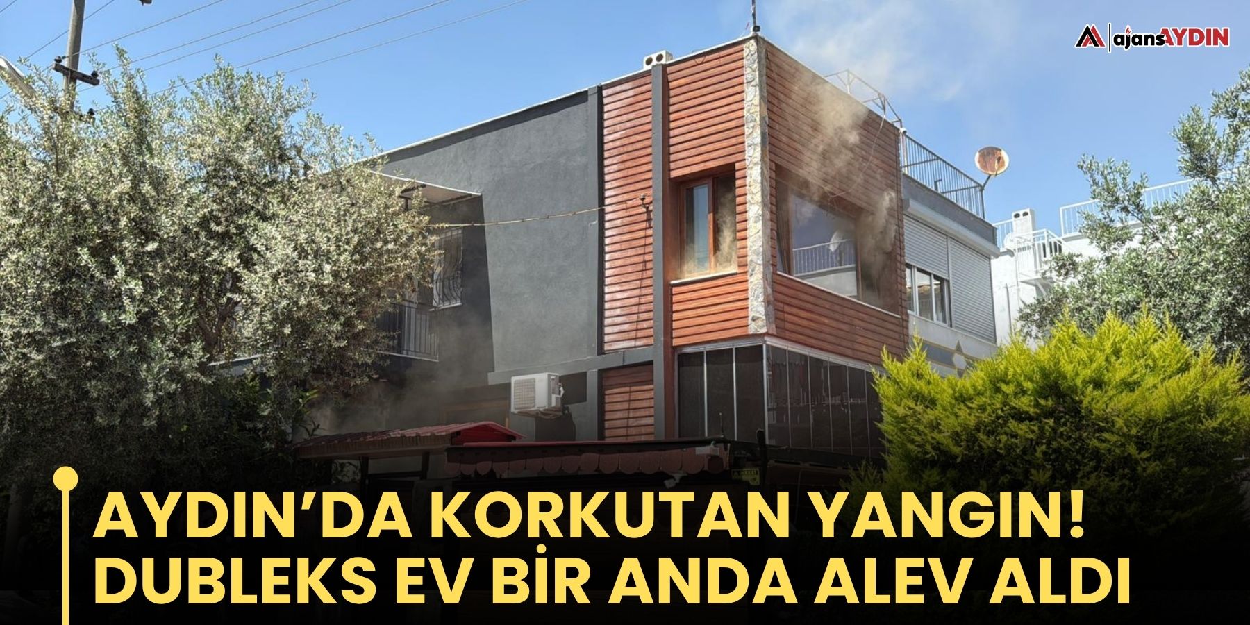 Aydın'da dubleks ev yandı