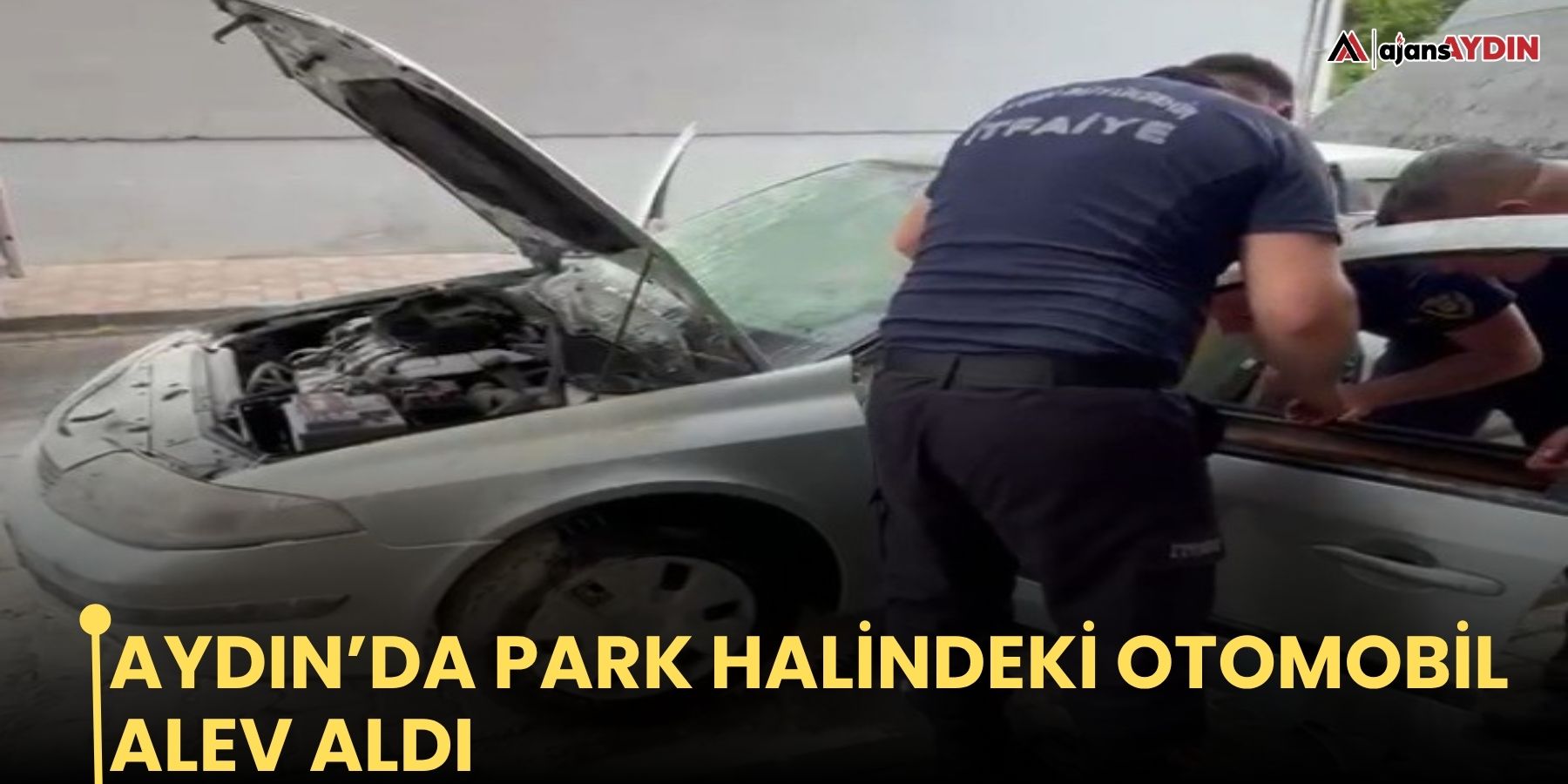 Aydın’da park halindeki otomobil alev aldı