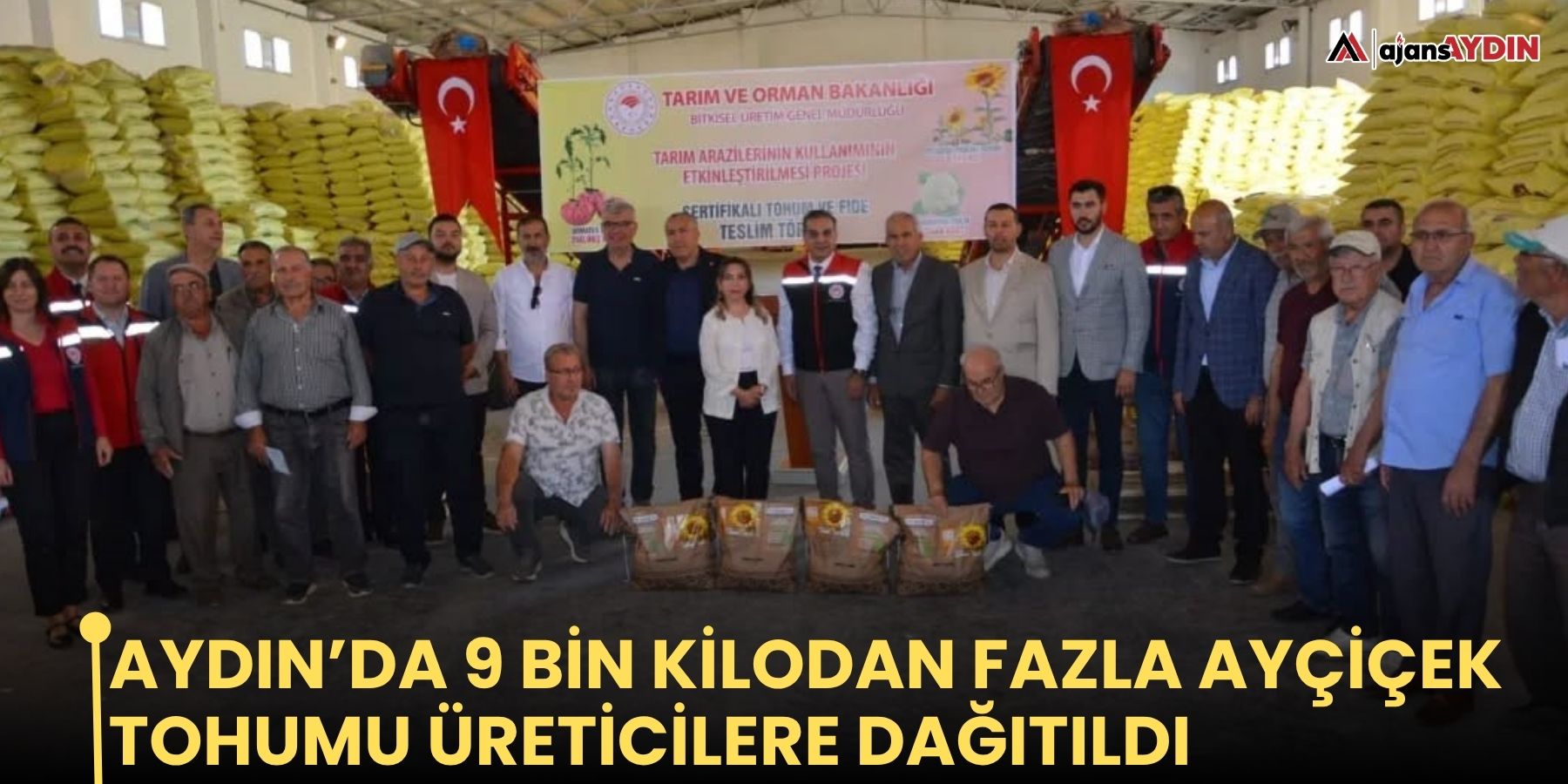 Aydın’da 9 bin kilodan fazla Ayçiçek tohumu üreticilere dağıtıldı