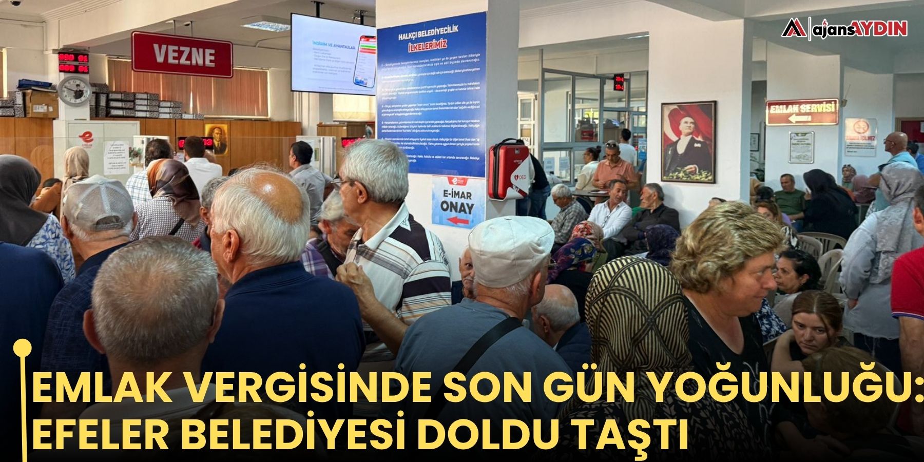 Emlak vergisinde son gün yoğunluğu: Efeler belediyesi doldu taştı