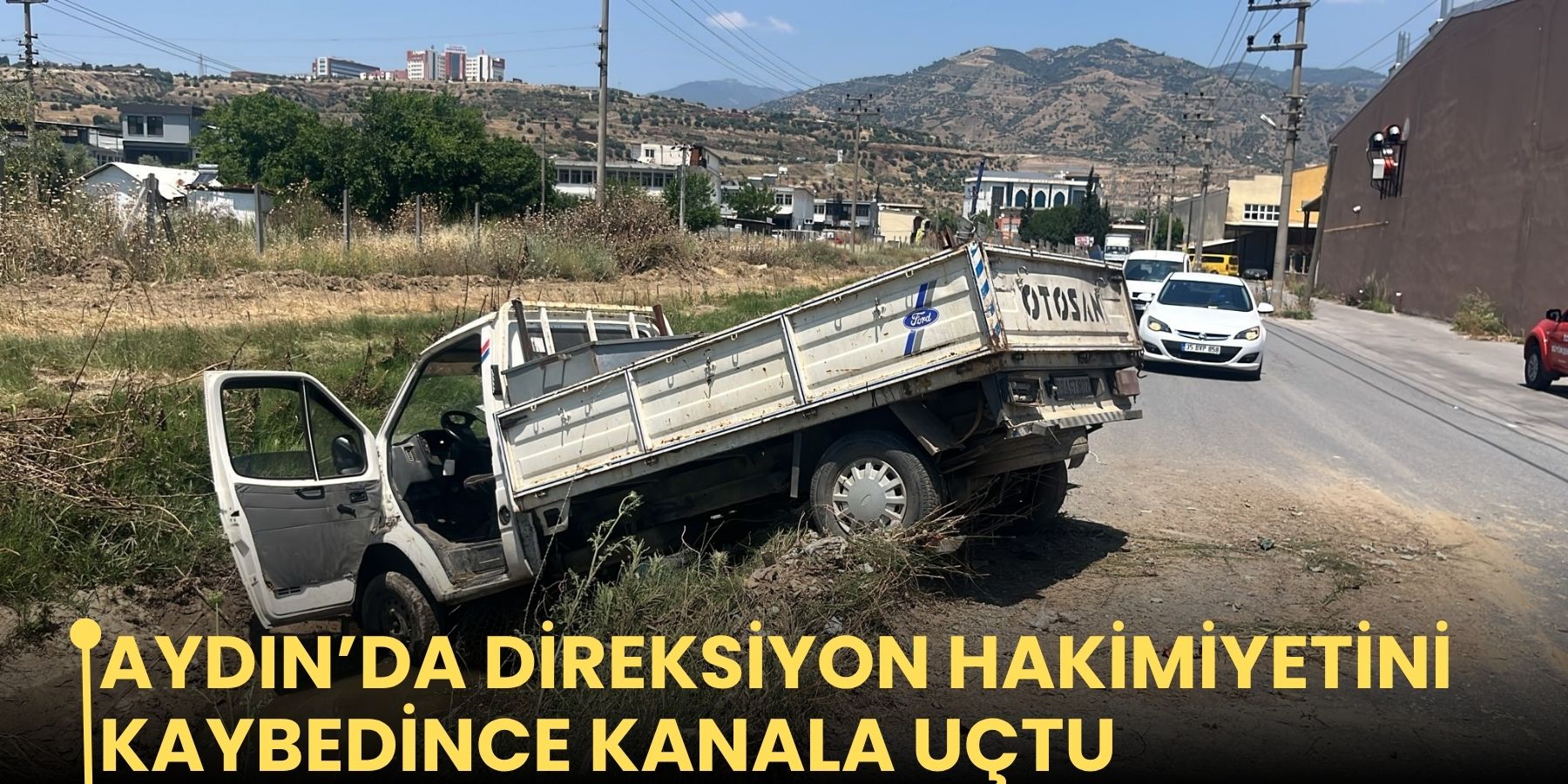 Aydın’da direksiyon hakimiyetini kaybedince kanala uçtu