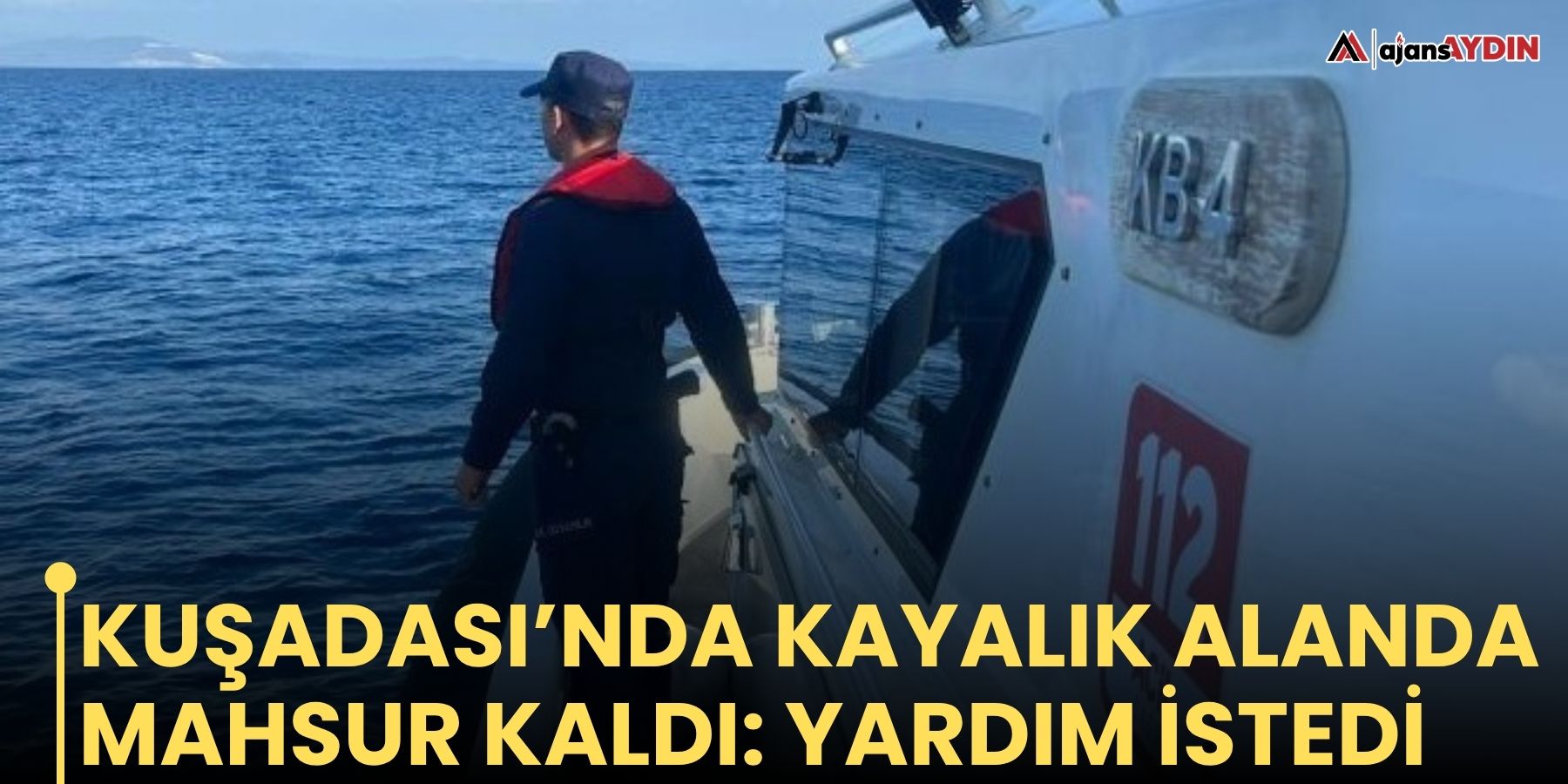 Kuşadası'nda kayalık alanda mahsur kaldı: yardım istedi