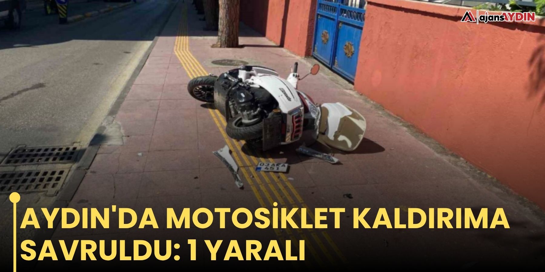 Aydın'da motosiklet kaldırıma savruldu: 1 yaralı
