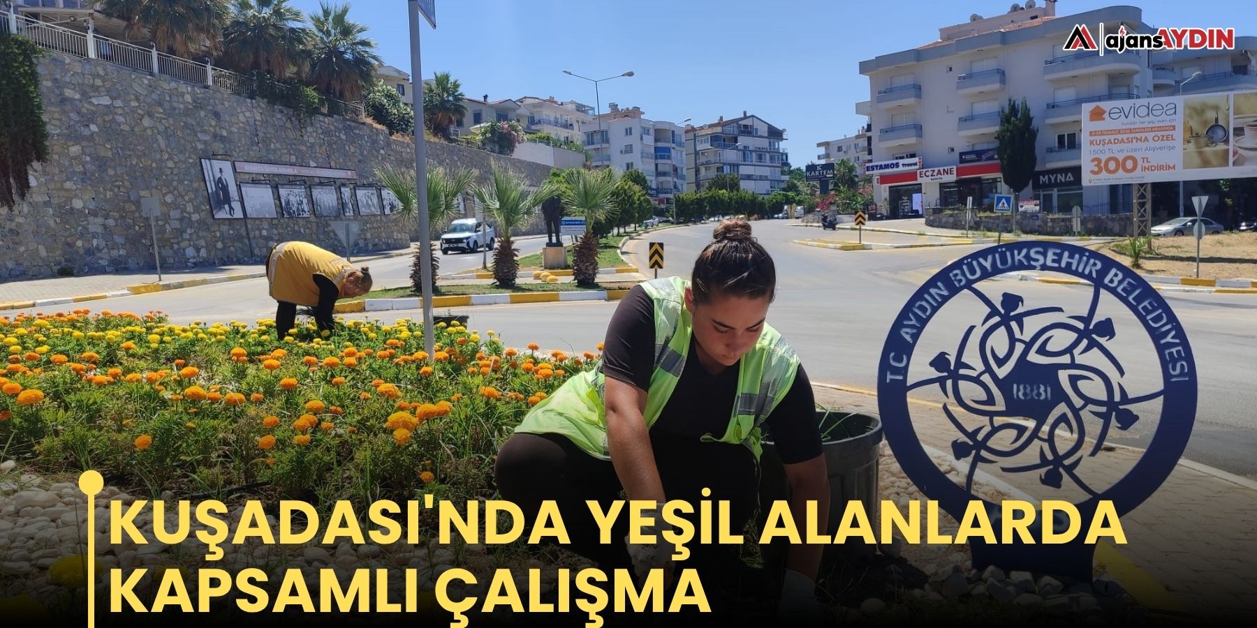 Kuşadası'nda yeşil alanlarda kapsamlı çalışma