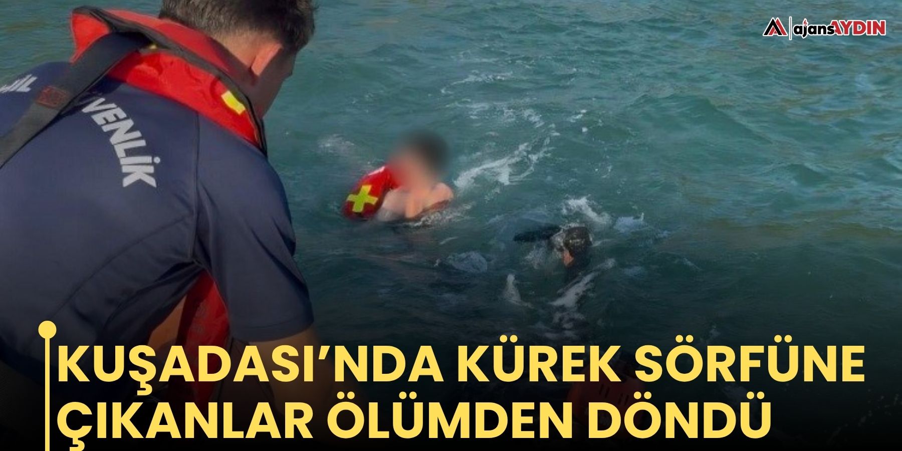 Kuşadası’nda kürek sörfüne çıkanlar ölümden döndü