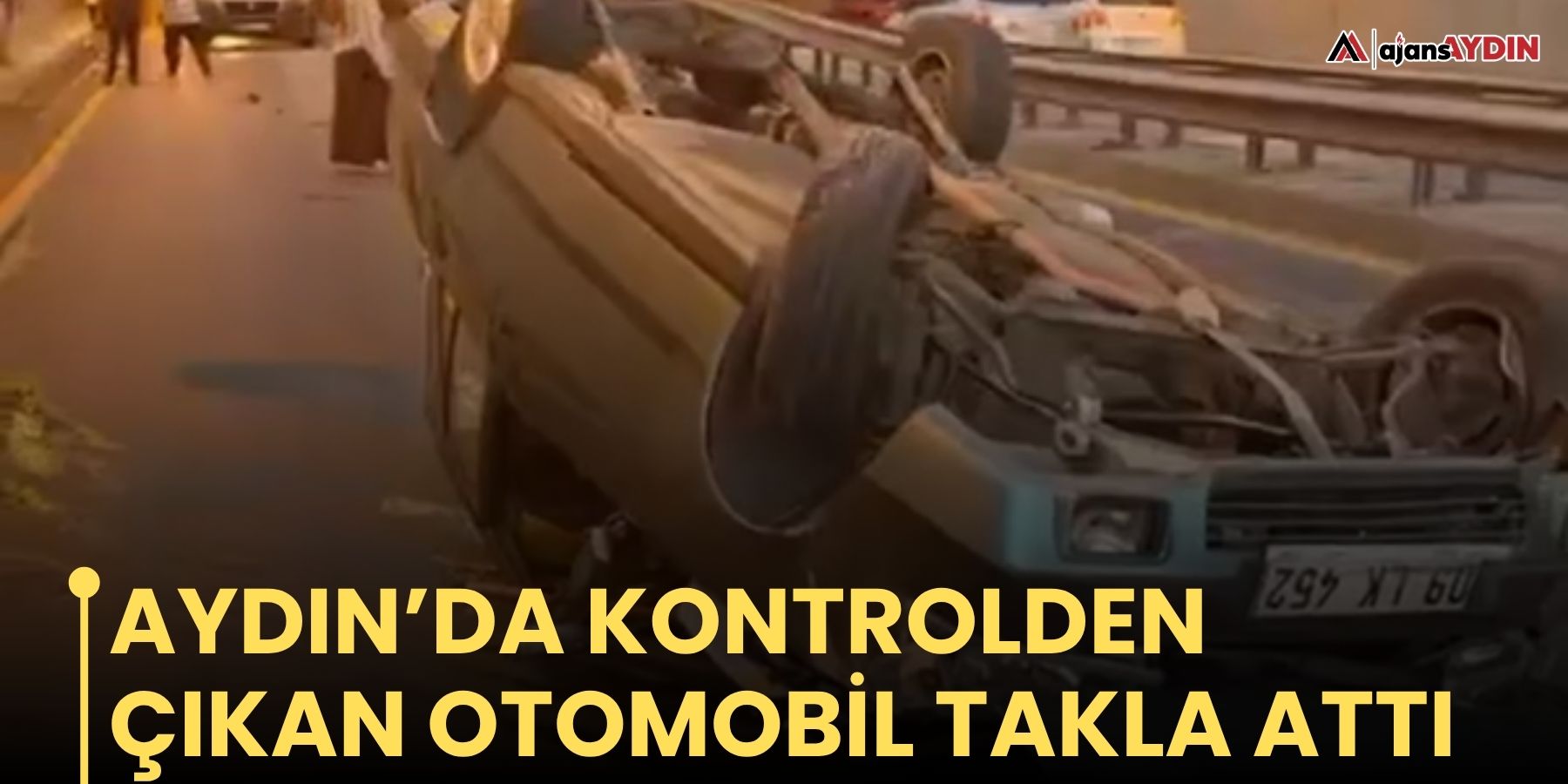 Aydın’da kontrolden çıkan otomobil takla attı