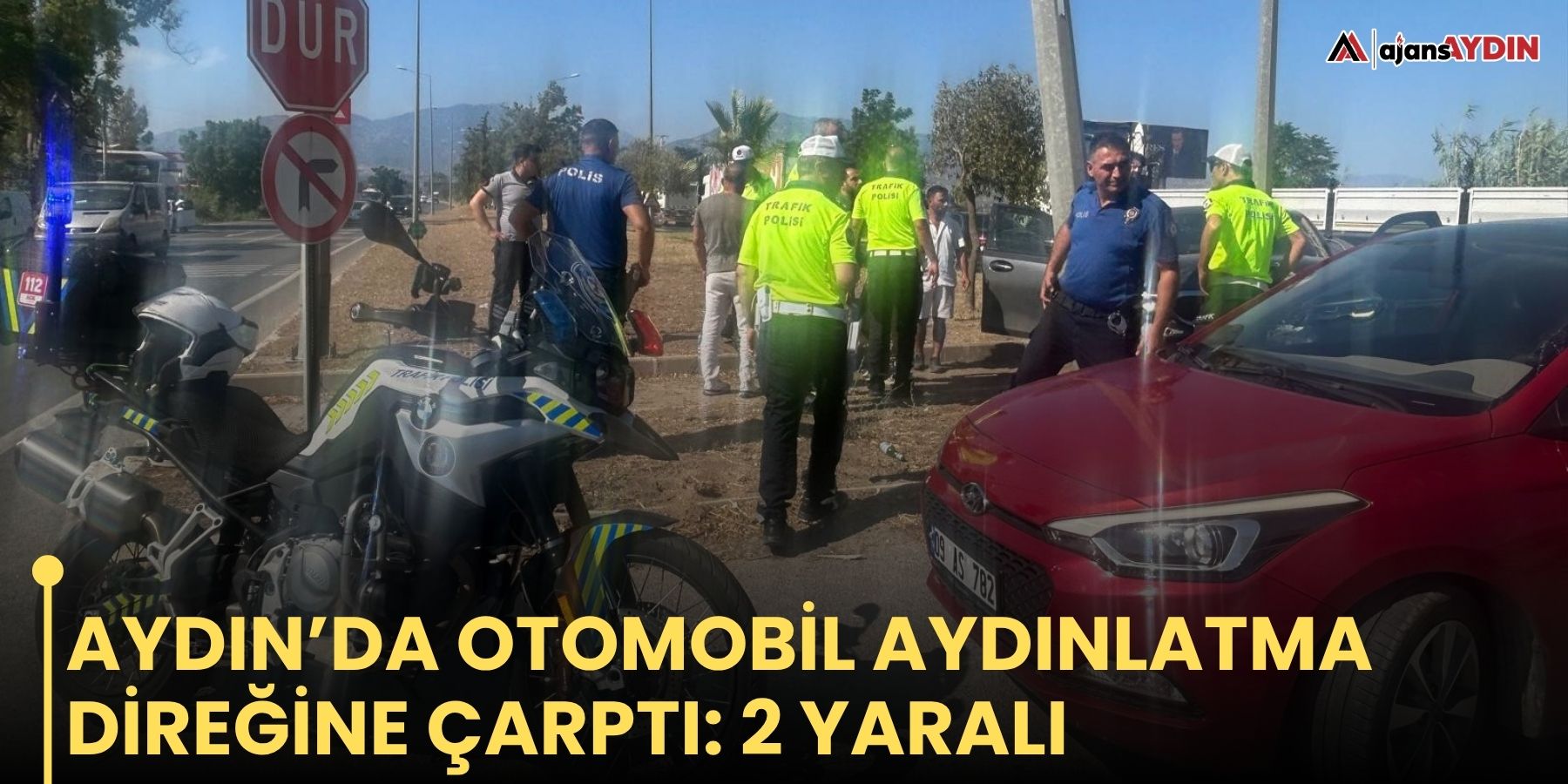 Aydın’da otomobil aydınlatma direğine çarptı: 2 yaralı