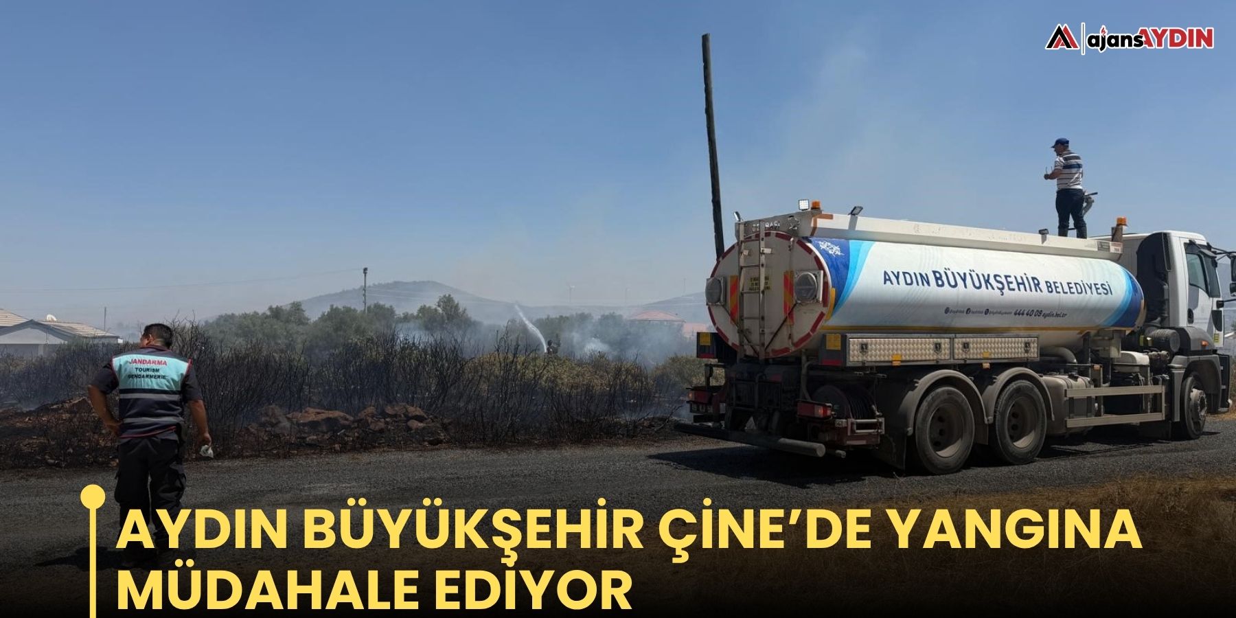 Aydın Büyükşehir Çine’de yangına müdahale ediyor