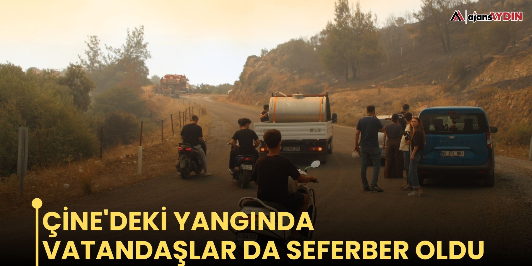 Çine'deki yangında vatandaşlar da seferber oldu