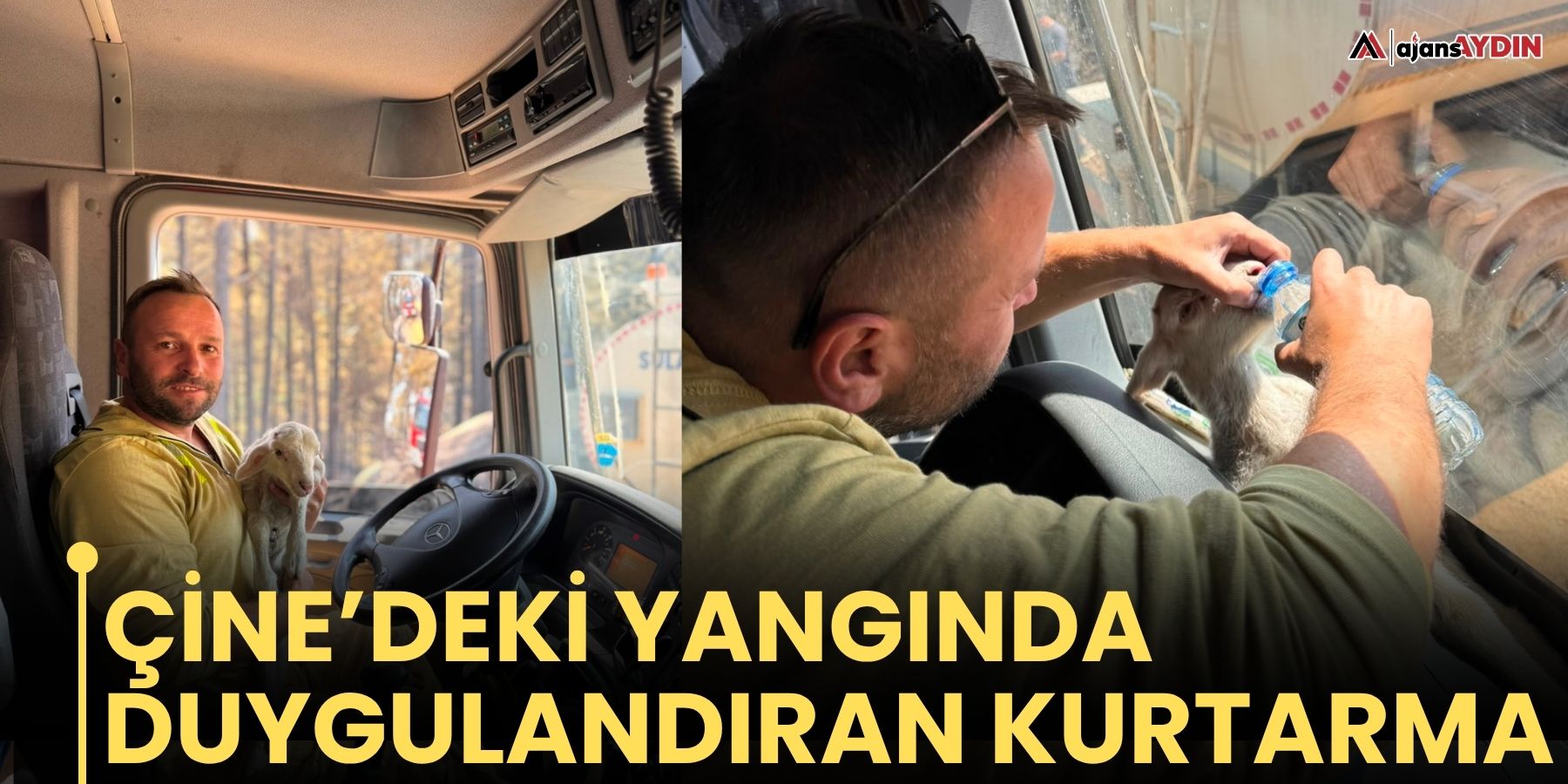 Çine’deki yangında duygulandıran kurtarma