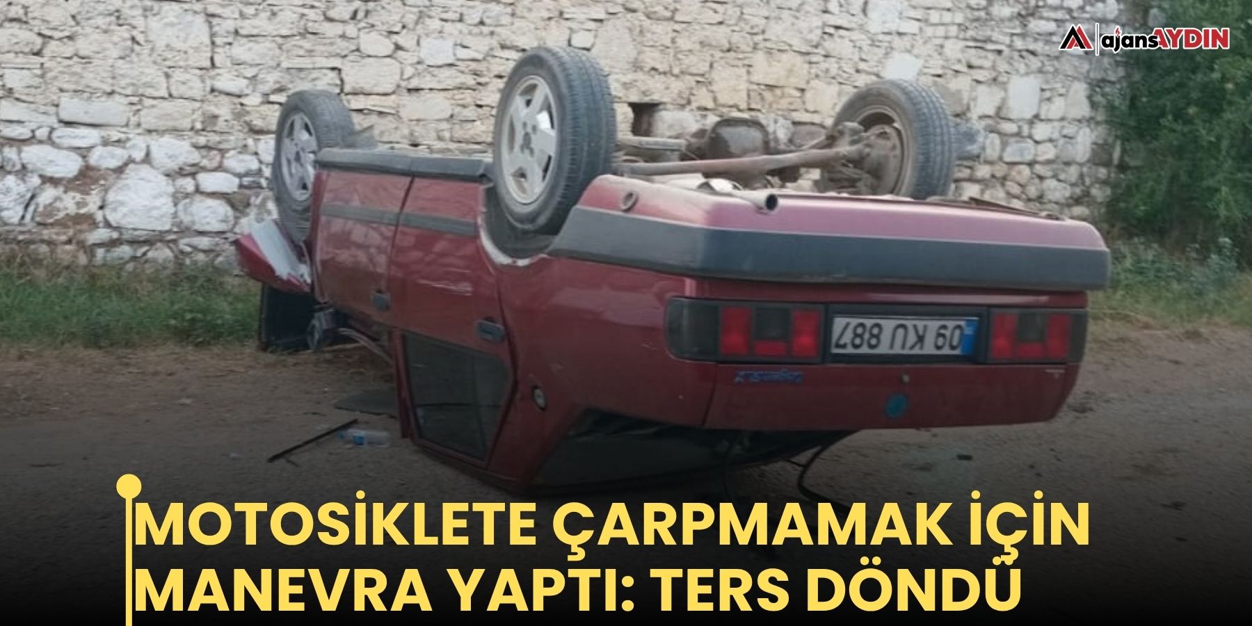 Motosiklete çarpmamak için manevra yaptı: ters döndü