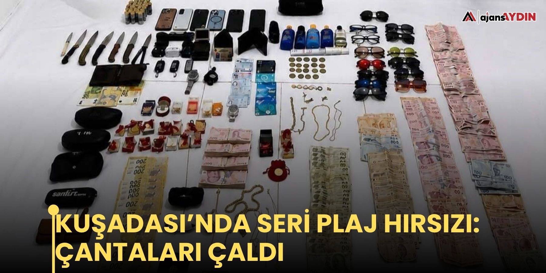 Kuşadası’nda seri plaj hırsızı: çantaları çaldı