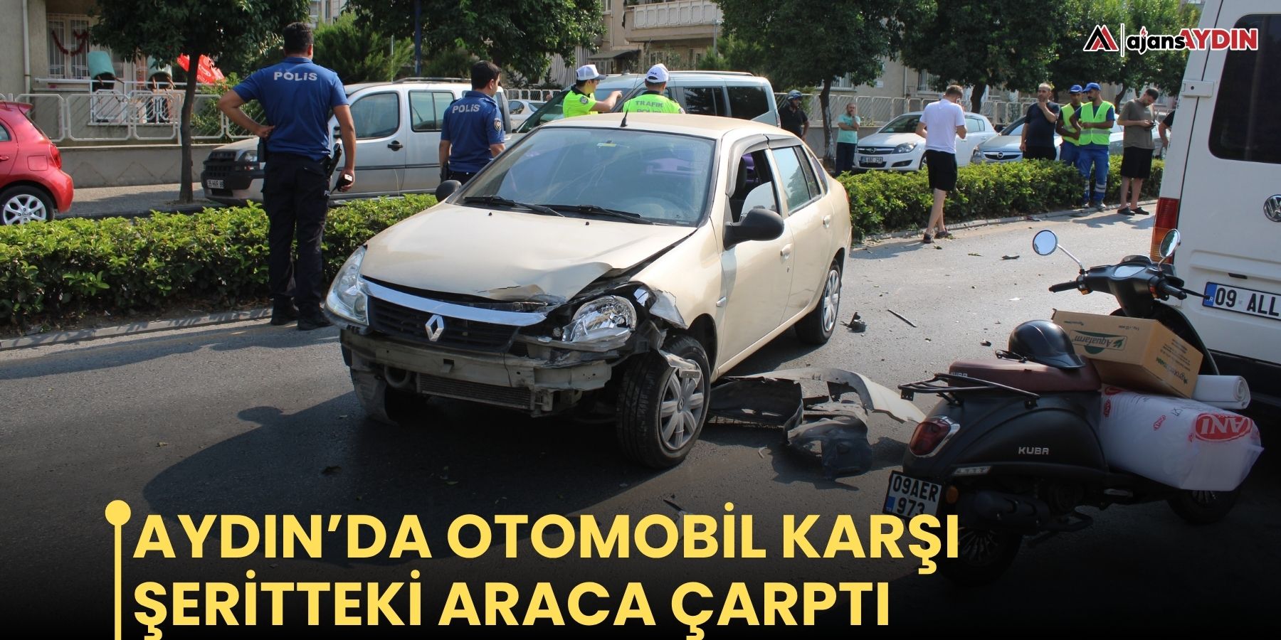 Aydın’da otomobil karşı şeritteki araca çarptı
