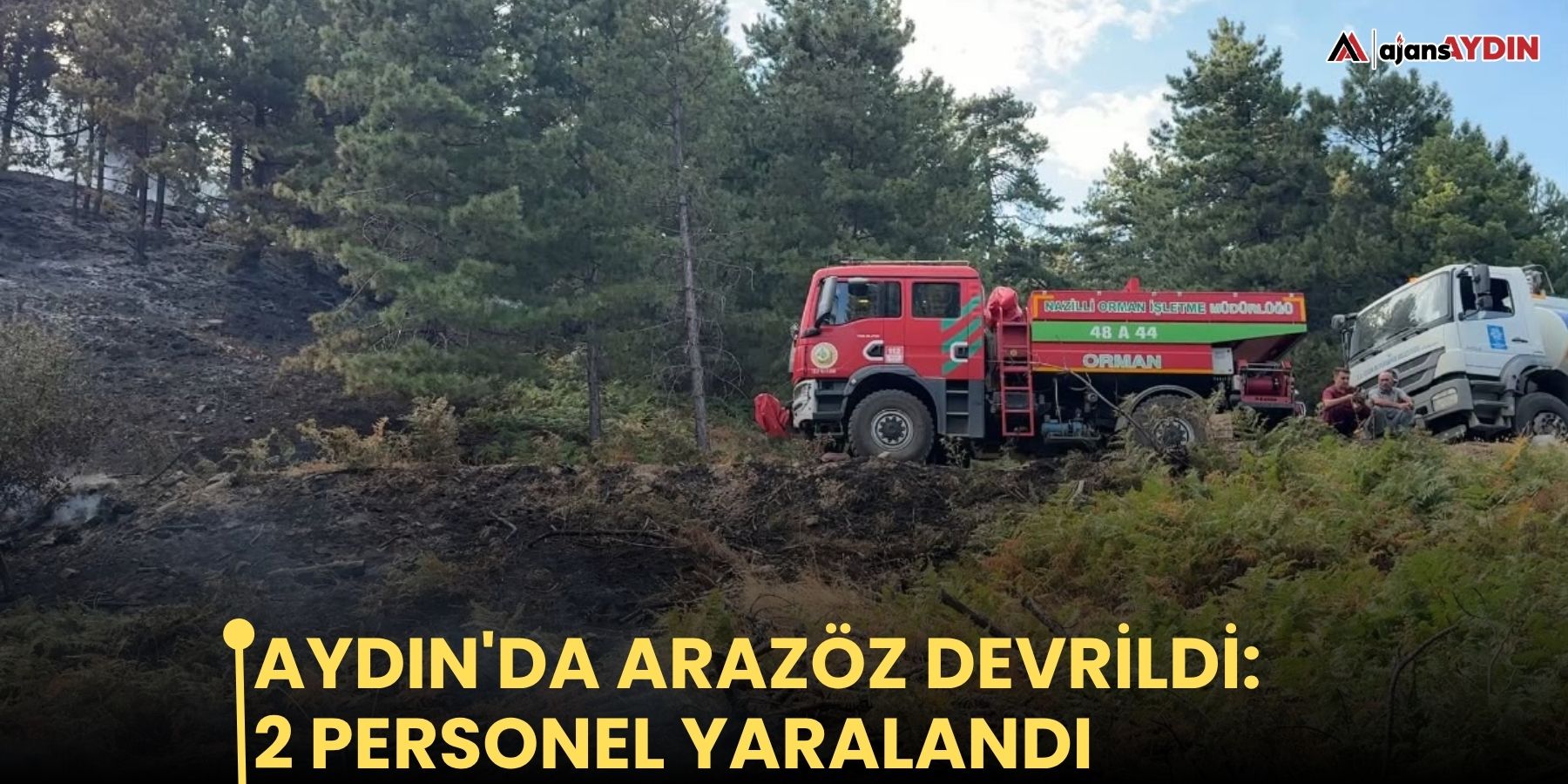 Aydın'da arazöz devrildi: 2 personel yaralandı