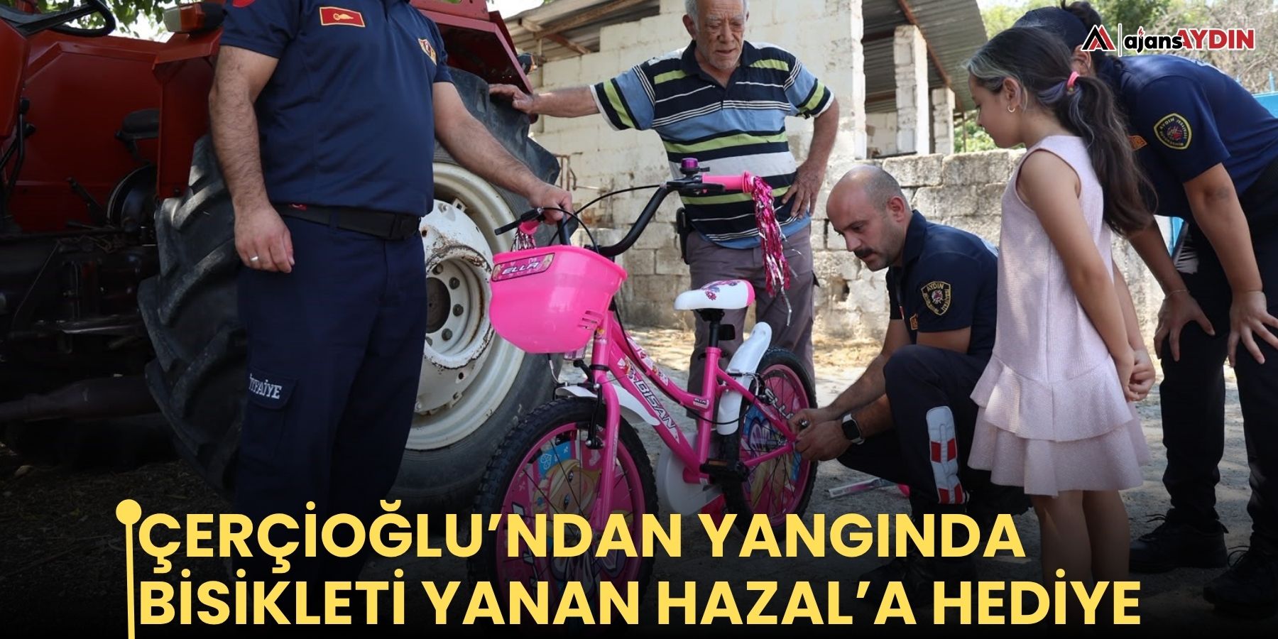 Çerçioğlu’ndan yangında bisikleti yanan Hazal’a hediye