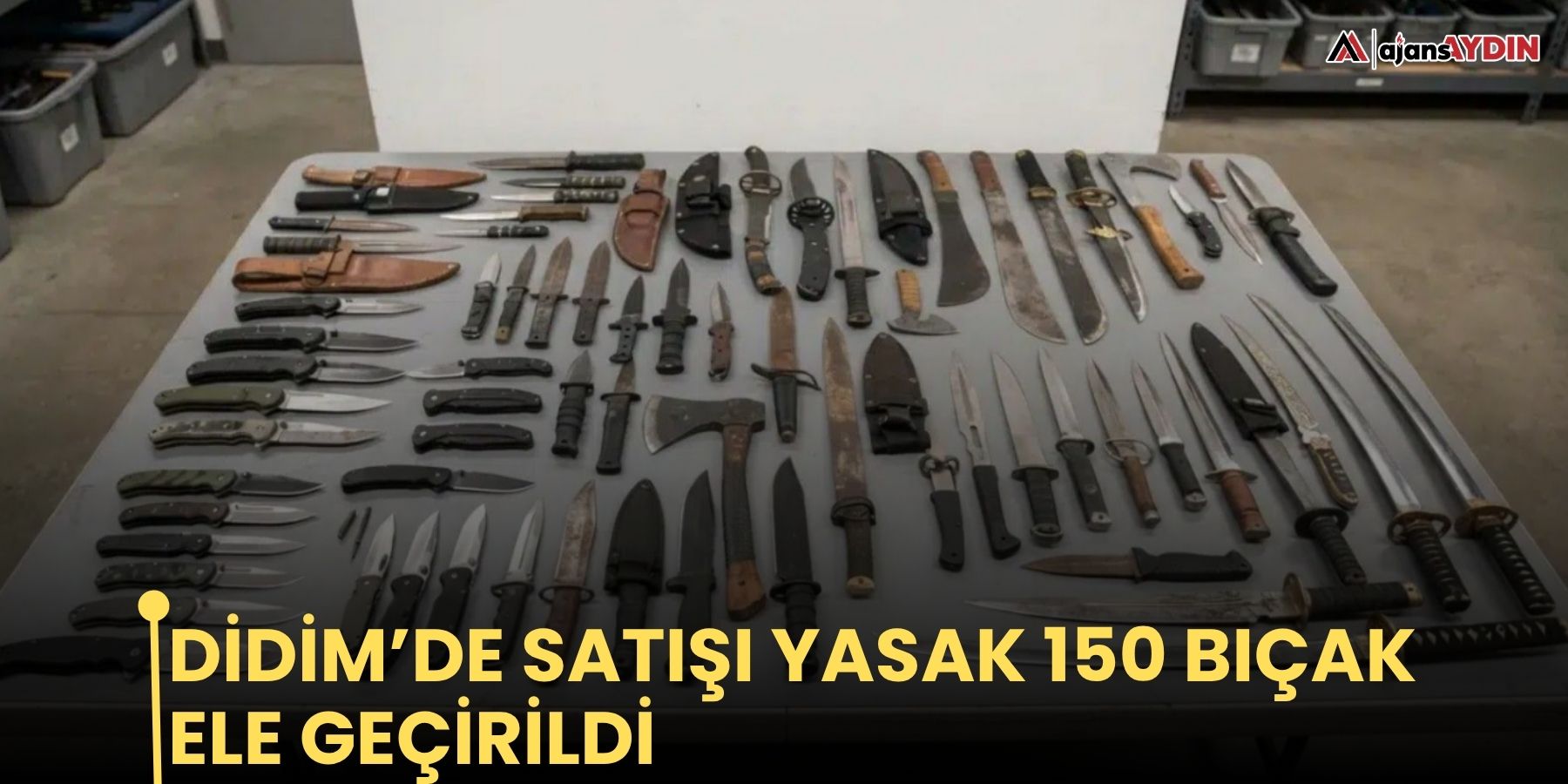 Didim’de satışı yasak 150 bıçak ele geçirildi