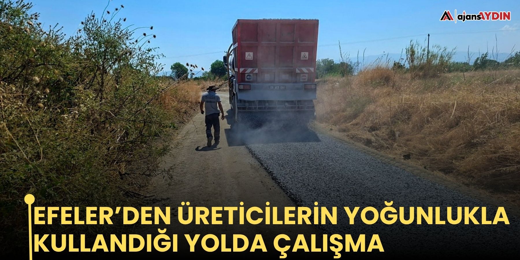 Efeler’den üreticilerin yoğunlukla kullandığı yolda çalışma