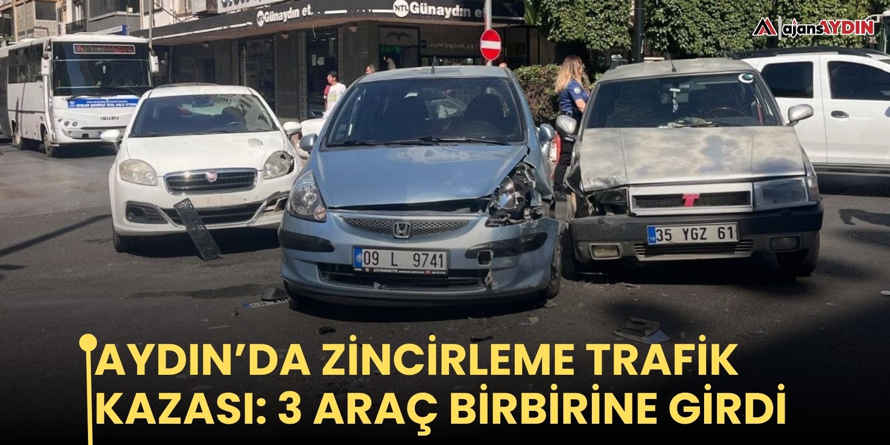 Aydın’da zincirleme trafik kazası: 3 araç birbirine girdi