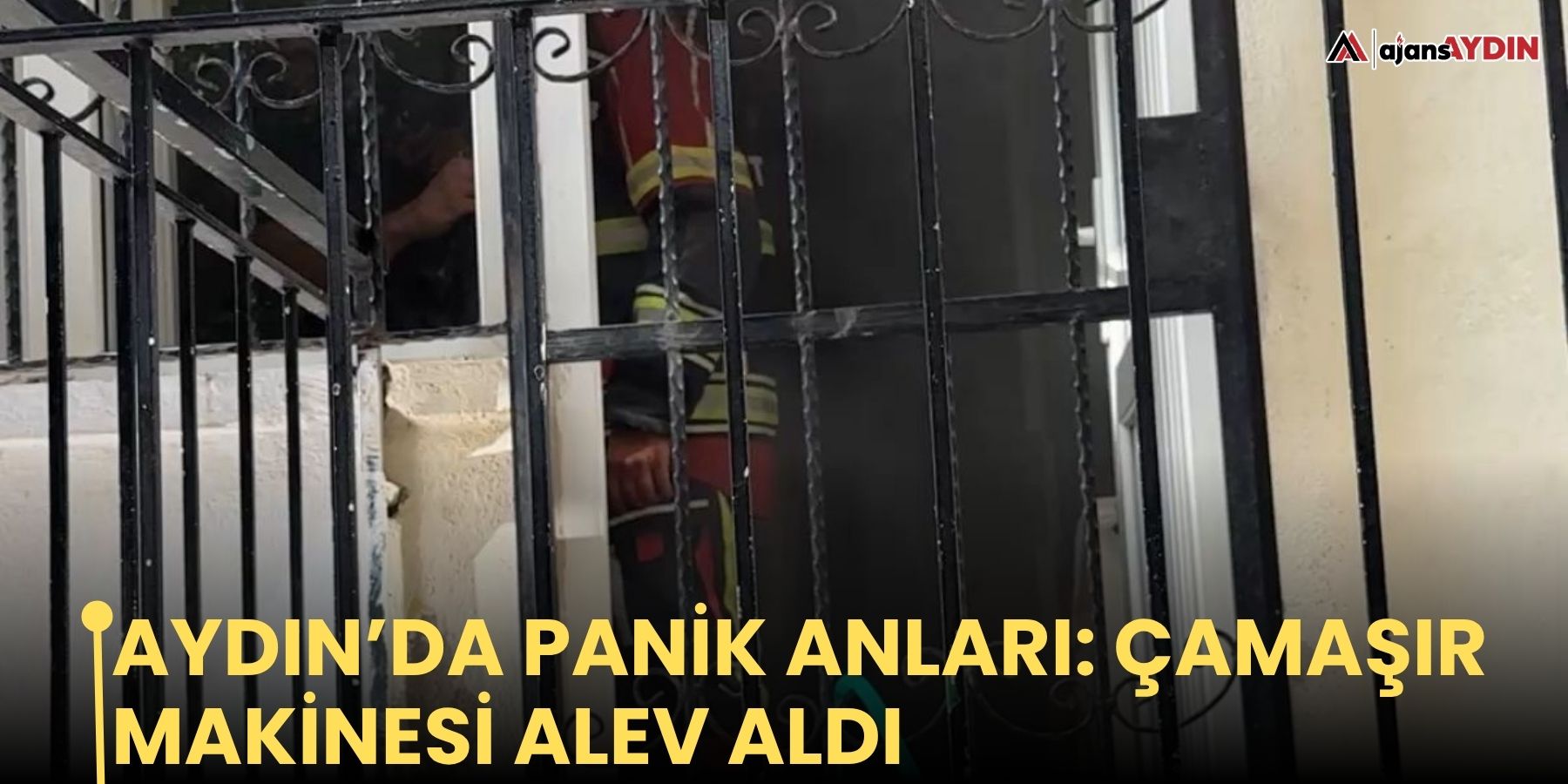 Aydın’da panik anları: çamaşır makinesi alev aldı