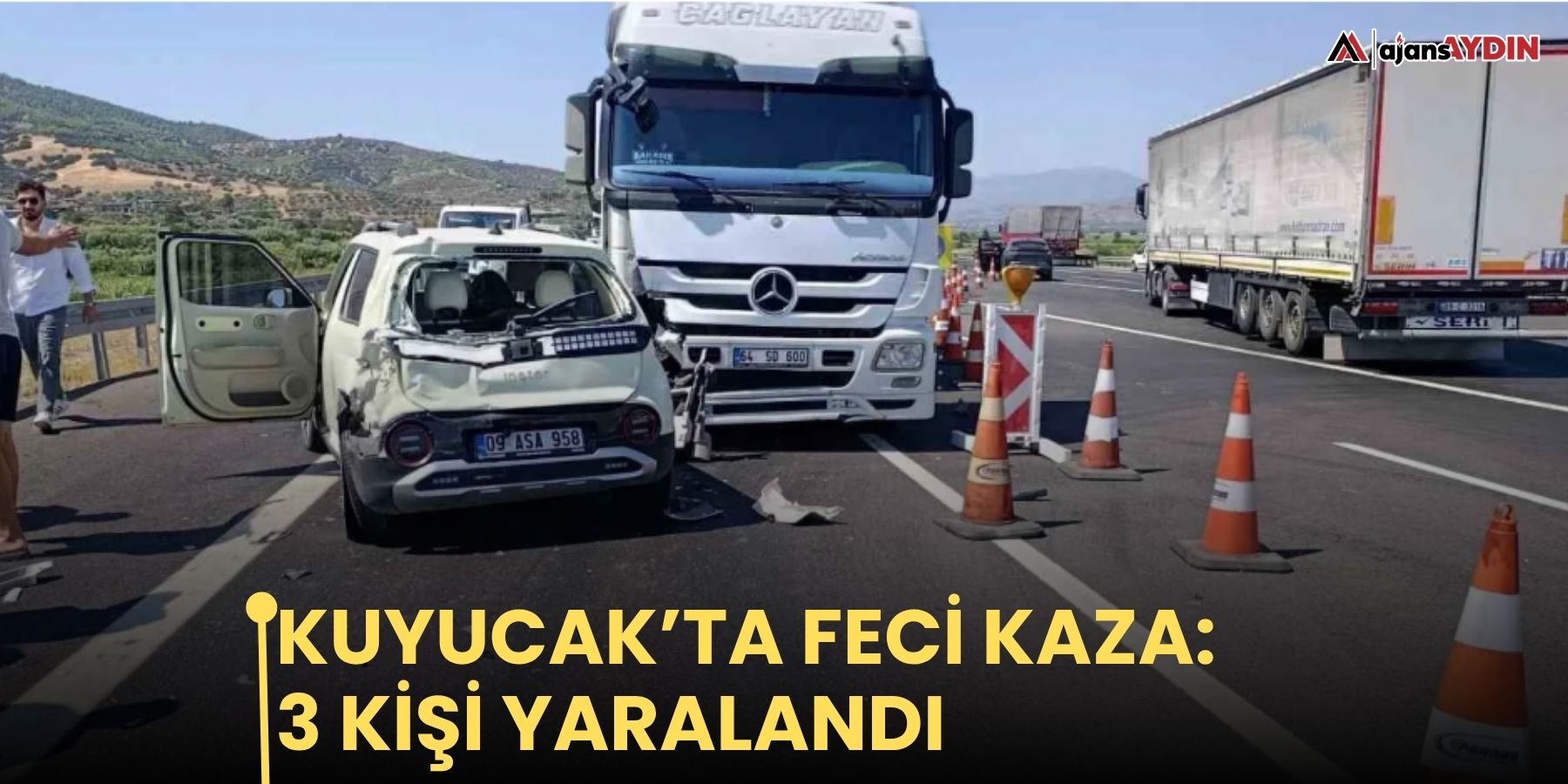 Kuyucak’ta feci kaza: 3 kişi yaralandı