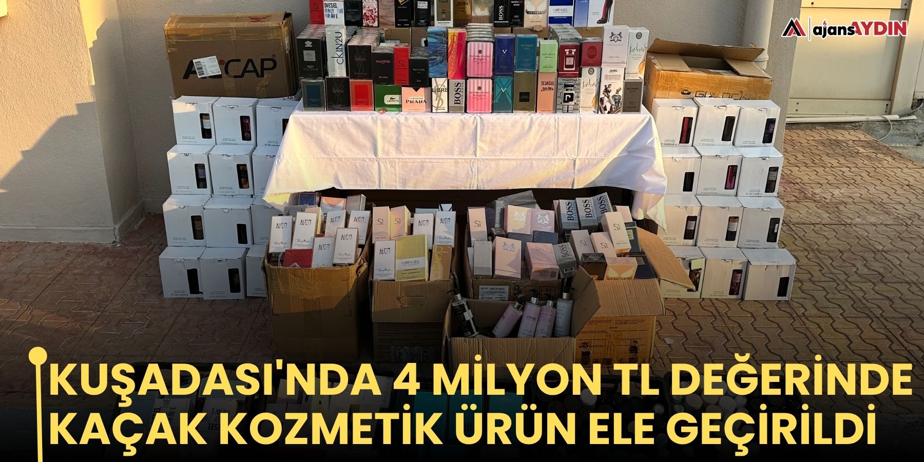 Kuşadası'nda 4 milyon TL değerinde kaçak kozmetik ürün ele geçirildi