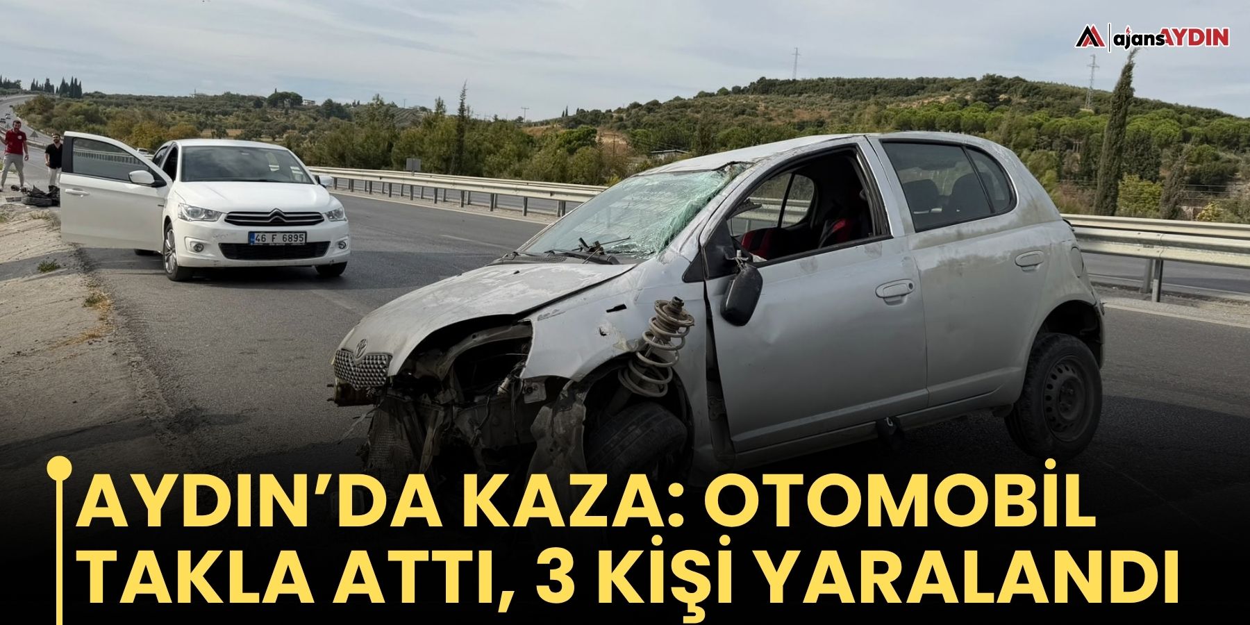 Aydın’da Kaza!  Otomobil Takla Attı, 3 Kişi Yaralandı