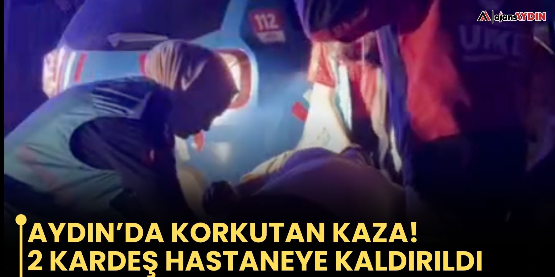 Nazilli’de Elektrik Direğine Çarpan Otomobilde 2 Kardeş Yaralandı