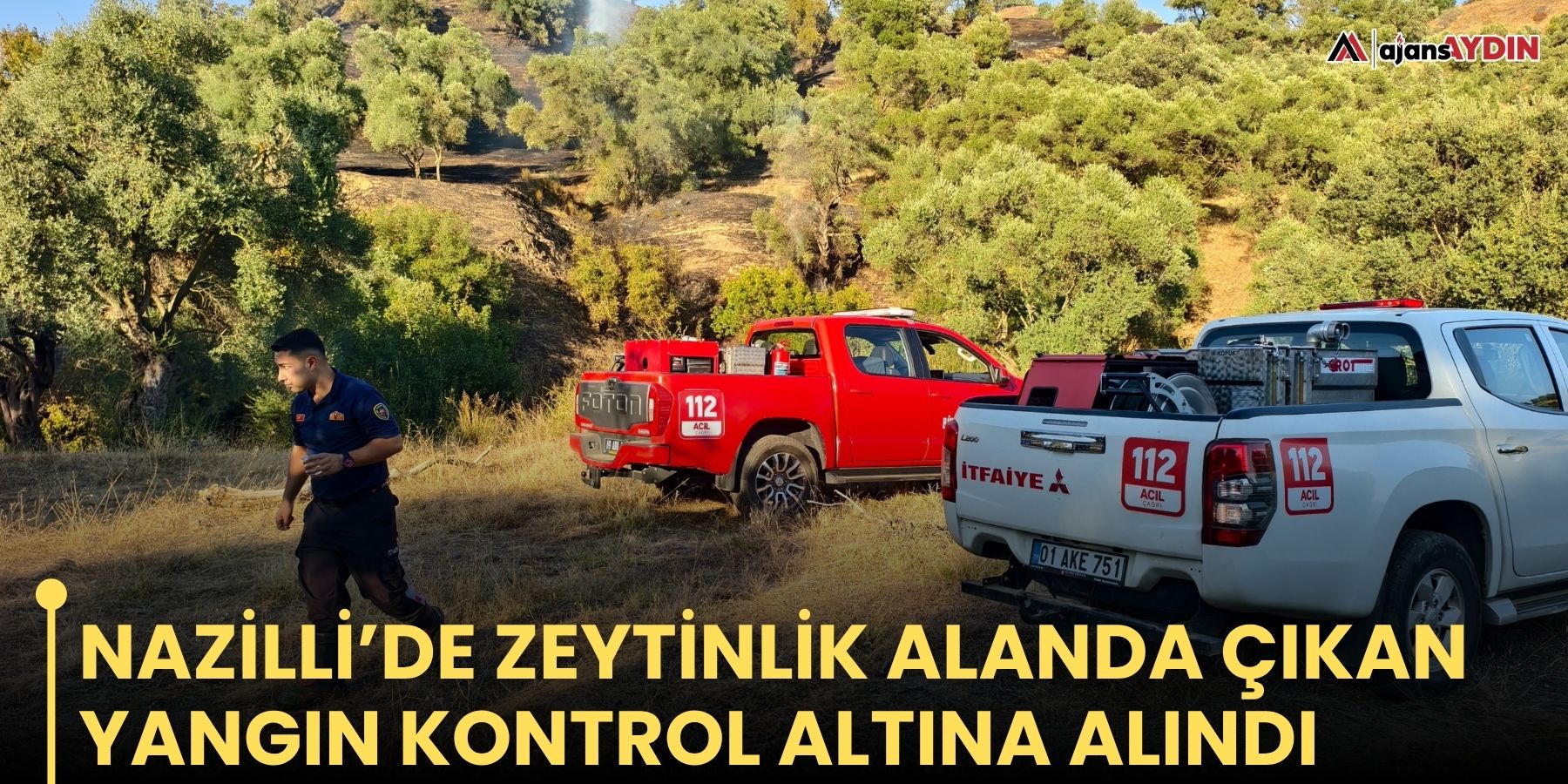NAZİLLİ’DE ZEYTİNLİK ALANDA ÇIKAN YANGIN KONTROL ALTINA ALINDI