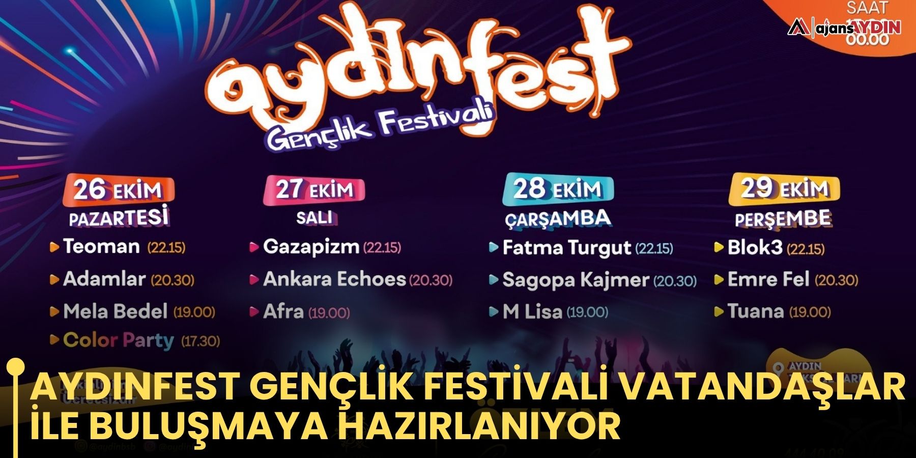 AYDINFEST GENÇLİK FESTİVALİ VATANDAŞLAR İLE BULUŞMAYA HAZIRLANIYOR