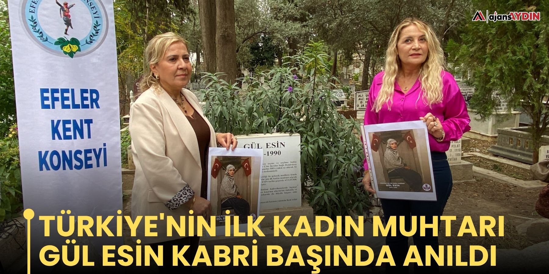 Türkiye'nin ilk kadın muhtarı Gül Esin kabri başında anıldı
