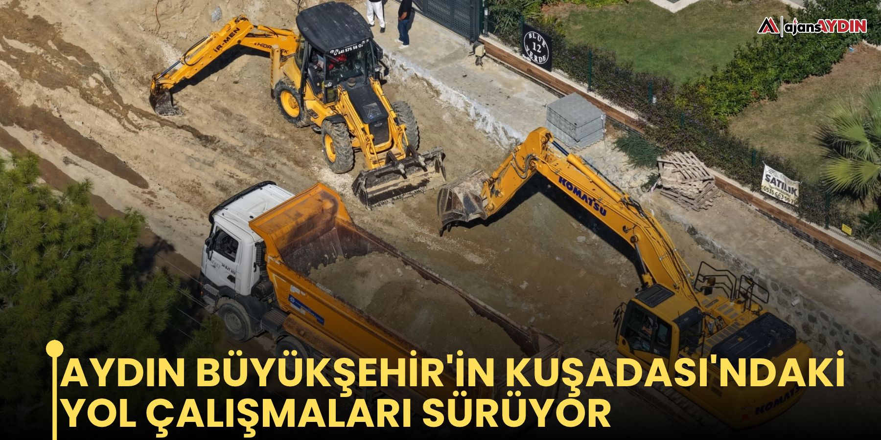 Aydın Büyükşehir'in Kuşadası'ndaki yol çalışmaları sürüyor