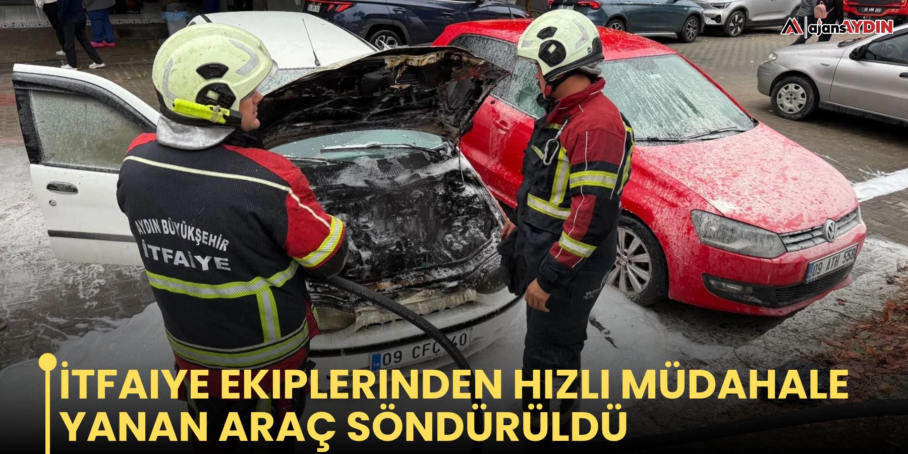 İtfaiye ekiplerinden hızlı müdahale   Yanan araç söndürüldü