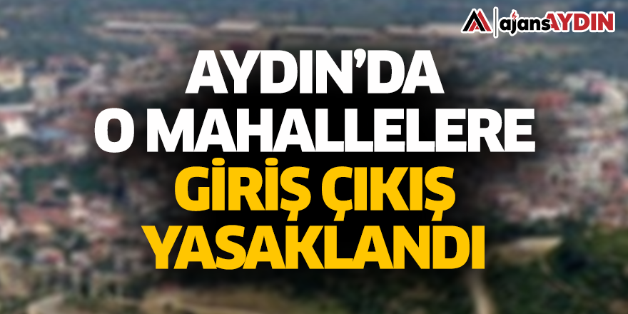 Aydın'da o mahallelere giriş çıkışlar yasaklandı