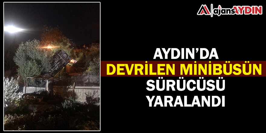 Aydın'da devrilen minibüsün sürücüsü yaralandı