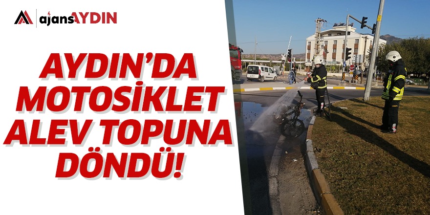 Aydın'da motosiklet alev topuna döndü